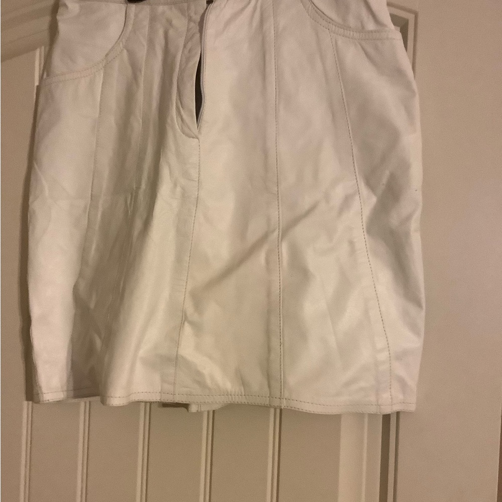 Classic White Women's Skirt - Clean A-Line Style Leather
